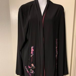 Bali Ladies Jacket Wrap Black Pink XL